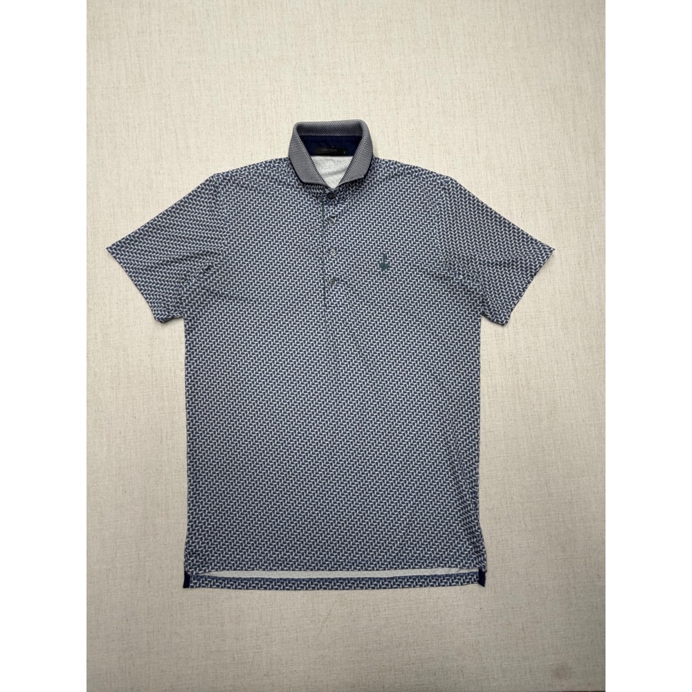 Greyson Clothiers Mens Golf ICG Golf Course Logo Polo Shirt Navy White Small